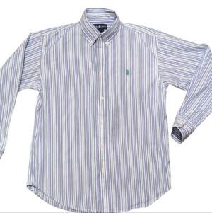Ralph Lauren Kids Striped Button‑Down Shirt – Size 16 (100% Cotton)